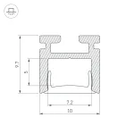 Arlight Профиль PIK-1010-2000 ANOD Алюминий 029089
