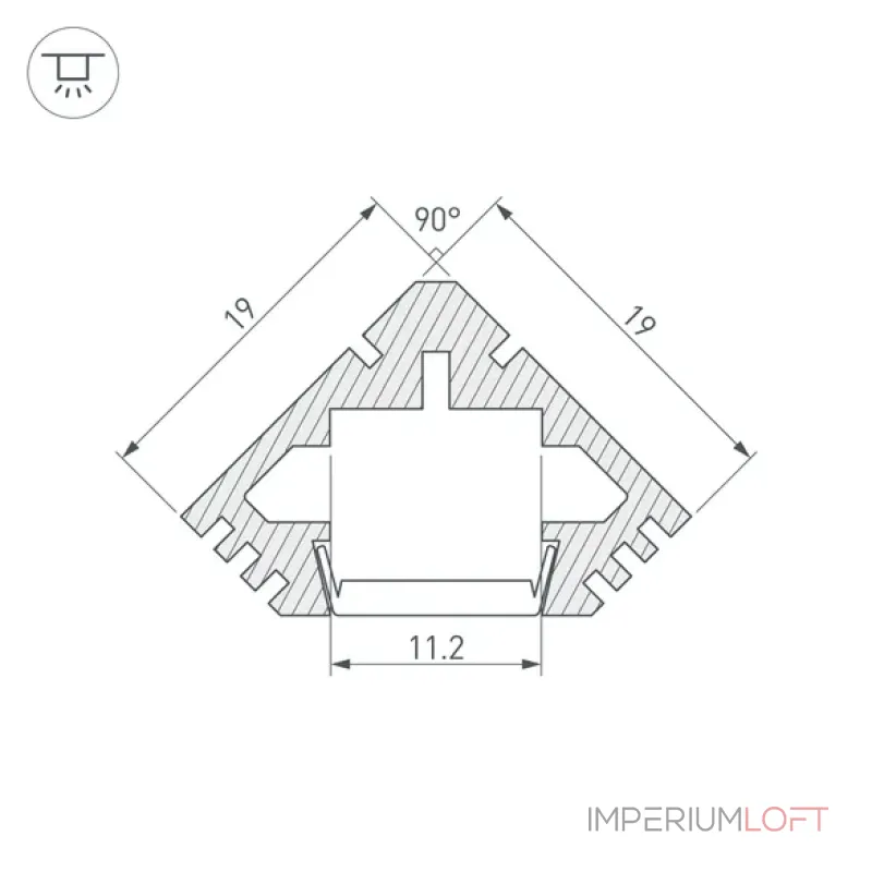Arlight Профиль PDS45-T-2000 Алюминий 012053