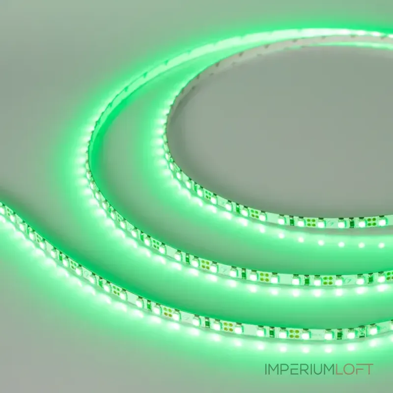 Светодиодная лента RT-A120-5mm 12V Green (9.6W/m, IP20, 2835, 5m, узкая) Arlight 015007(2)