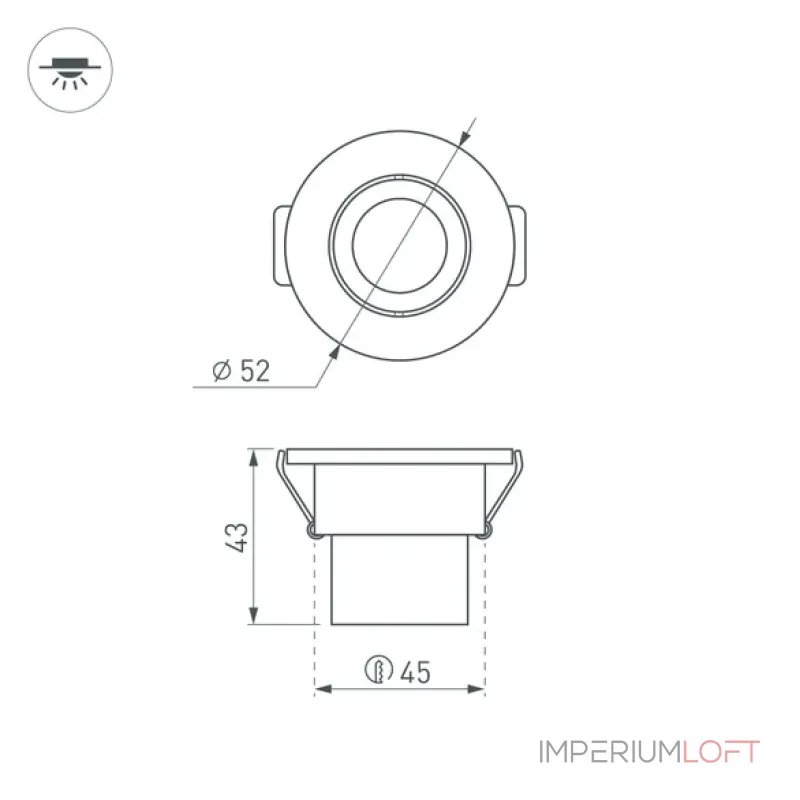 Светодиодный светильник LTM-R52WH 3W Warm White 30deg (IP40) Arlight 015393