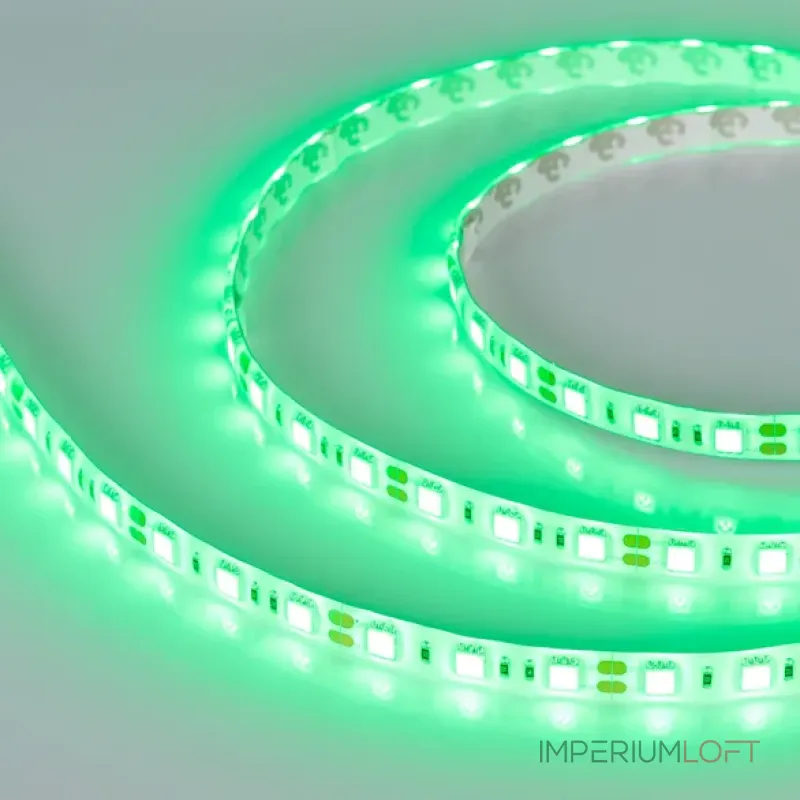 Светодиодная лента RTW 2-5000SE 12V Green 2x (5060, 300 LED, LUX, 14.4 Вт/м, IP65) Arlight 015434