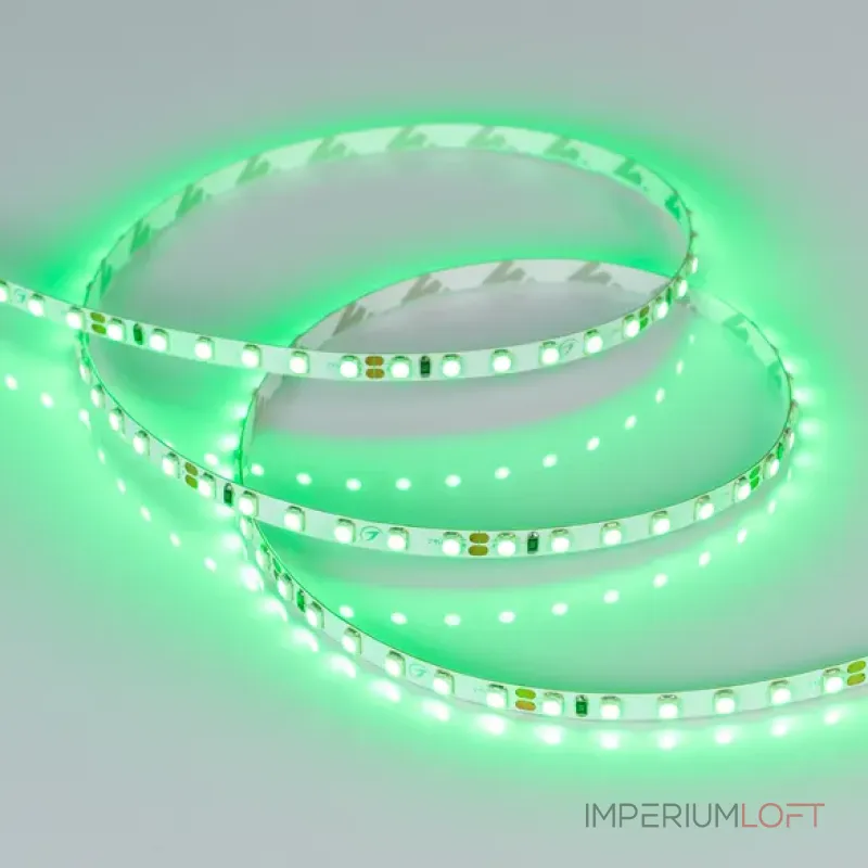 Светодиодная лента RT-A120-5mm 24V Green (9.6W/m, IP20, 2835, 5m, узкая) Arlight 015663(2)