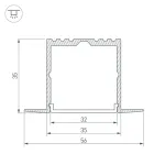 Профиль для светодиодной ленты ARH-POWER-F-W35-2000 ANOD Arlight 016139