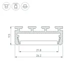 Профиль для светодиодной ленты PLS-LOCK-2000 ANOD Arlight 016397