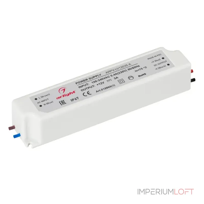 Блок питания ARPV-LV12035-A (12V, 3.0A, 36W, IP67) Arlight 018968(1) Блок питания ARPV-LV12035-A (12V, 3.0A, 36W, IP67) Arlight 018968(1)