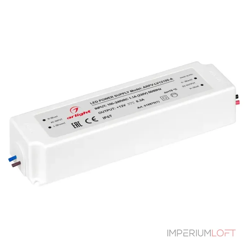 Блок питания ARPV-LV12100-A (12V, 8.3A, 100W, IP67) Arlight 018970(1) Блок питания ARPV-LV12100-A (12V, 8.3A, 100W, IP67) Arlight 018970(1)