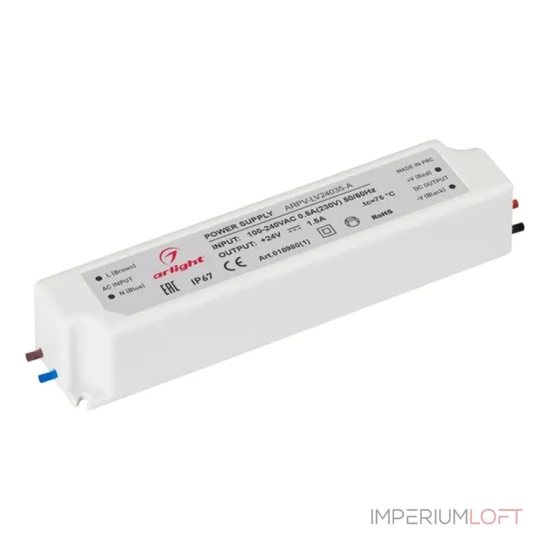 Блок питания ARPV-LV24035-A (24V, 1.5A, 35W, IP67) Arlight 018980(1) Блок питания ARPV-LV24035-A (24V, 1.5A, 35W, IP67) Arlight 018980(1)