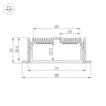 Профиль для светодиодной ленты с экраном SL-LINIA88-F-2500 ANOD+OPAL Arlight 020471
