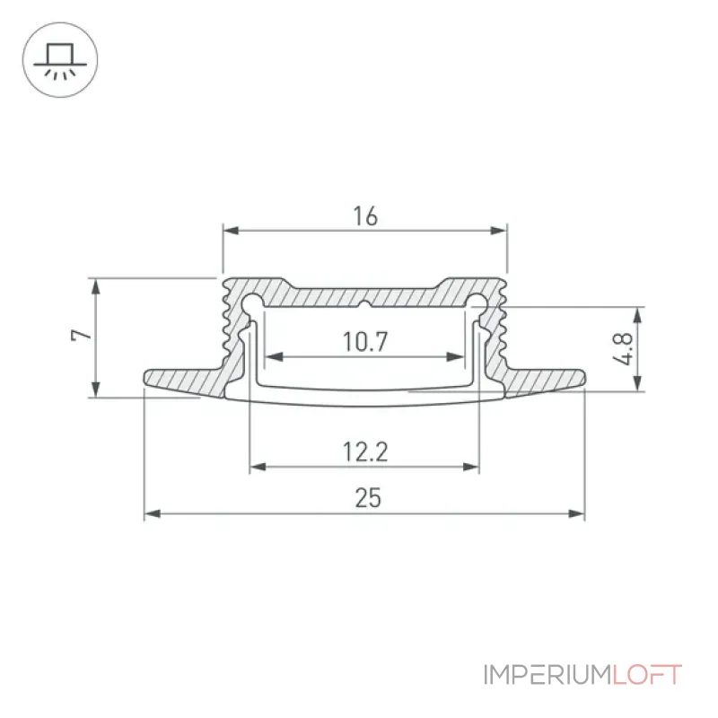 Профиль для светодиодной ленты SL-SLIM-H7-F25-2000 ANOD Arlight 023717