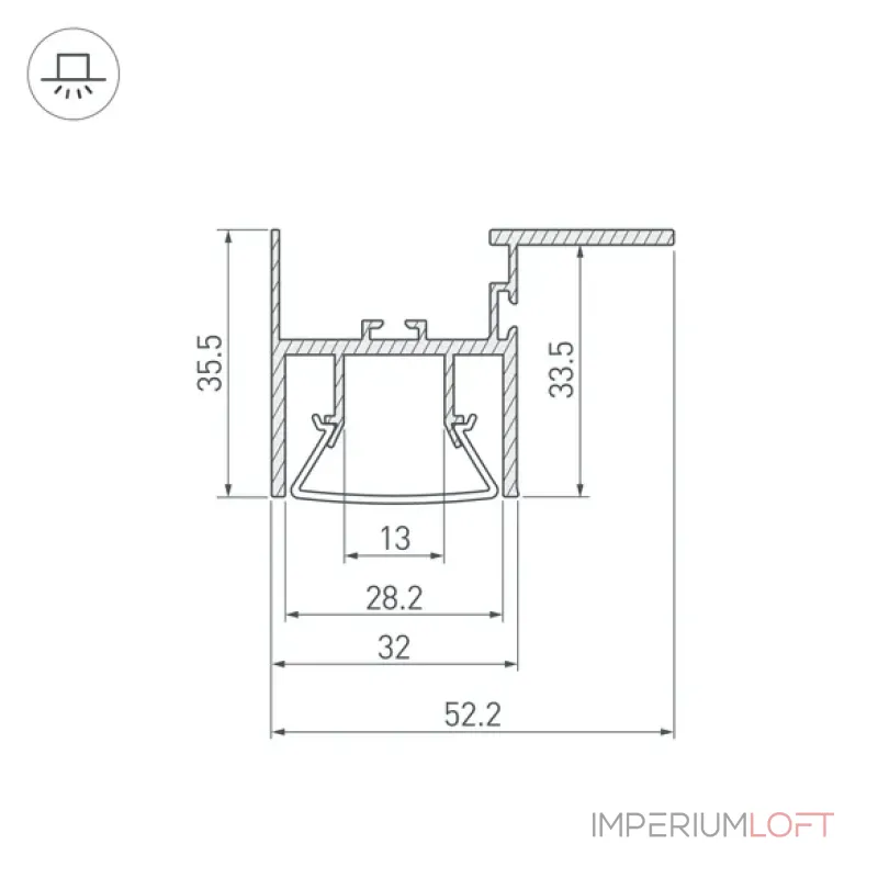 Профиль для светодиодной ленты FOLED-CEIL-SIDE-2000 Arlight 023864