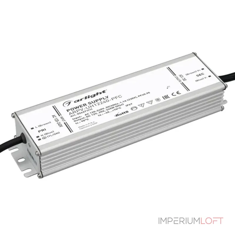 Блок питания ARPV-UH12240-PFC (12V, 20.0A, 240W, IP67) Arlight 024271(1) Блок питания ARPV-UH12240-PFC (12V, 20.0A, 240W, IP67) Arlight 024271(1)
