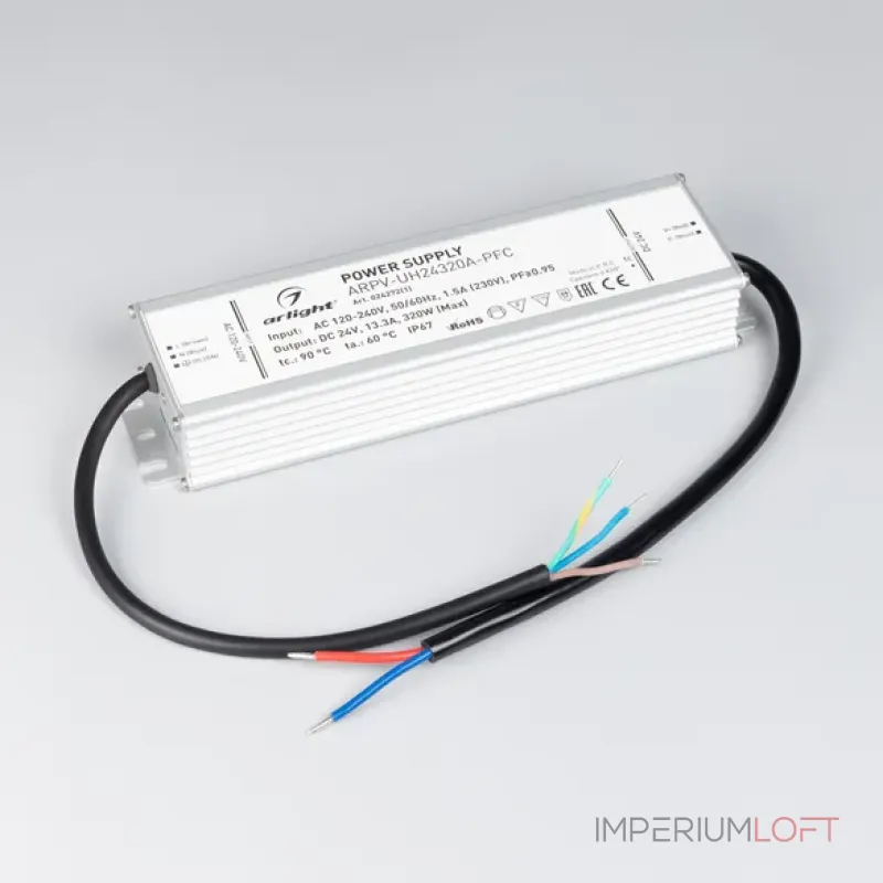 Блок питания ARPV-UH24320A-PFC (24V, 13.3A, 320W, IP67) Arlight 024272(1)