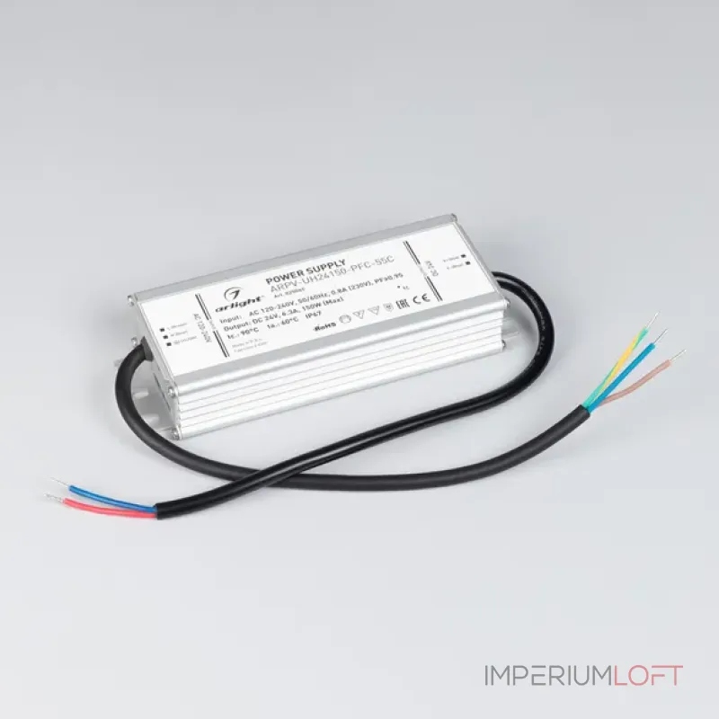 Блок питания ARPV-UH24150-PFC-55C (24V, 6.3A, 150W, IP67) Arlight 025045