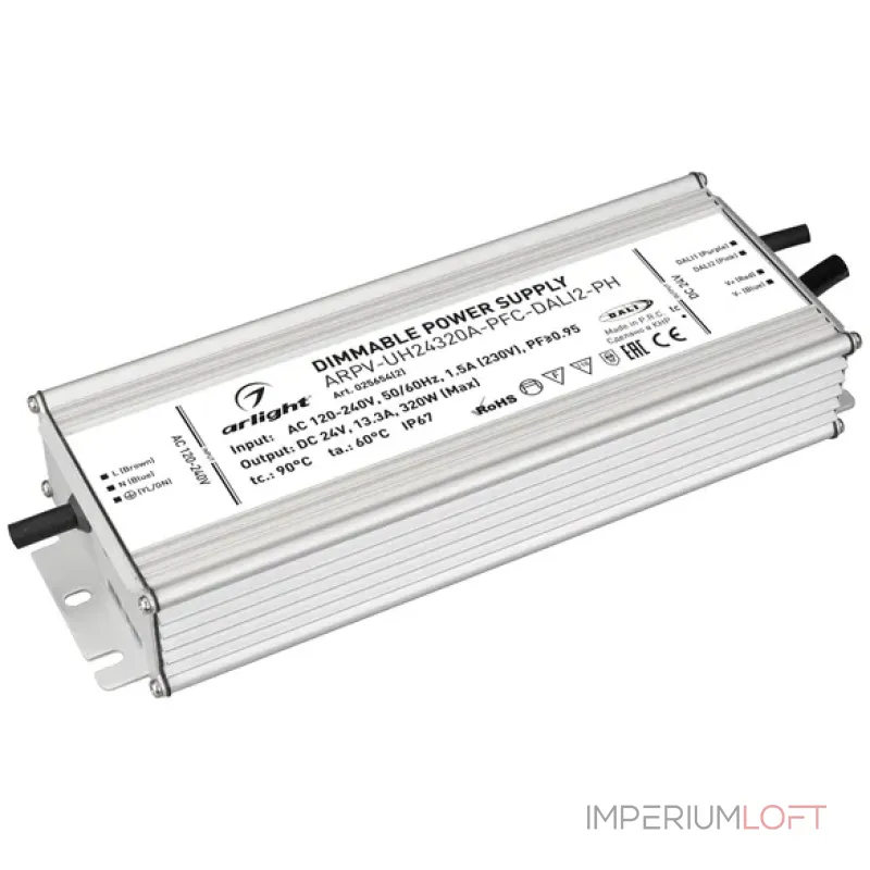 Блок питания ARPV-UH24320A-PFC-DALI2-PH (24V, 13.3A, 320W, IP67) Arlight 025654(2) Блок питания ARPV-UH24320A-PFC-DALI2-PH (24V, 13.3A, 320W, IP67) Arlight 025654(2)