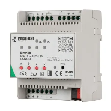 Arlight INTELLIGENT Диммер KNX-104-DIM-DIN 12-24В 4x4A INTELLIGENT 025658
