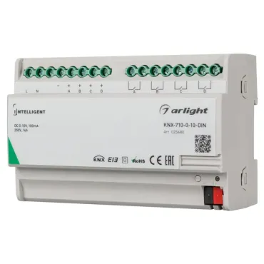Конвертер KNX-710-0-10-DIN (230V, 4x0/1-10, 4x16A, IARL, IP20) Arlight 025680