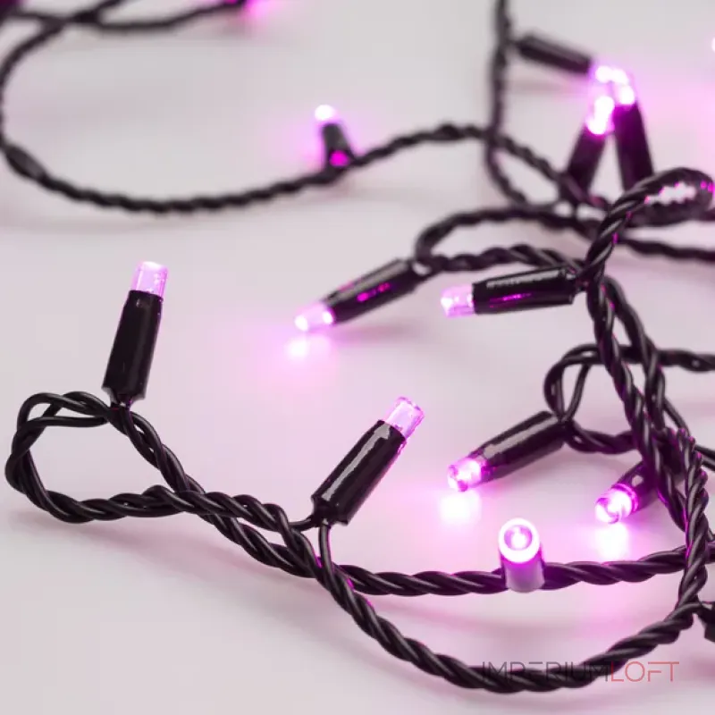 Светодиодная гирлянда ARD-STRING-CLASSIC-10000-BLACK-100LED-STD PINK (230V, 7W, Ardecoled, IP65) Arlight 025806