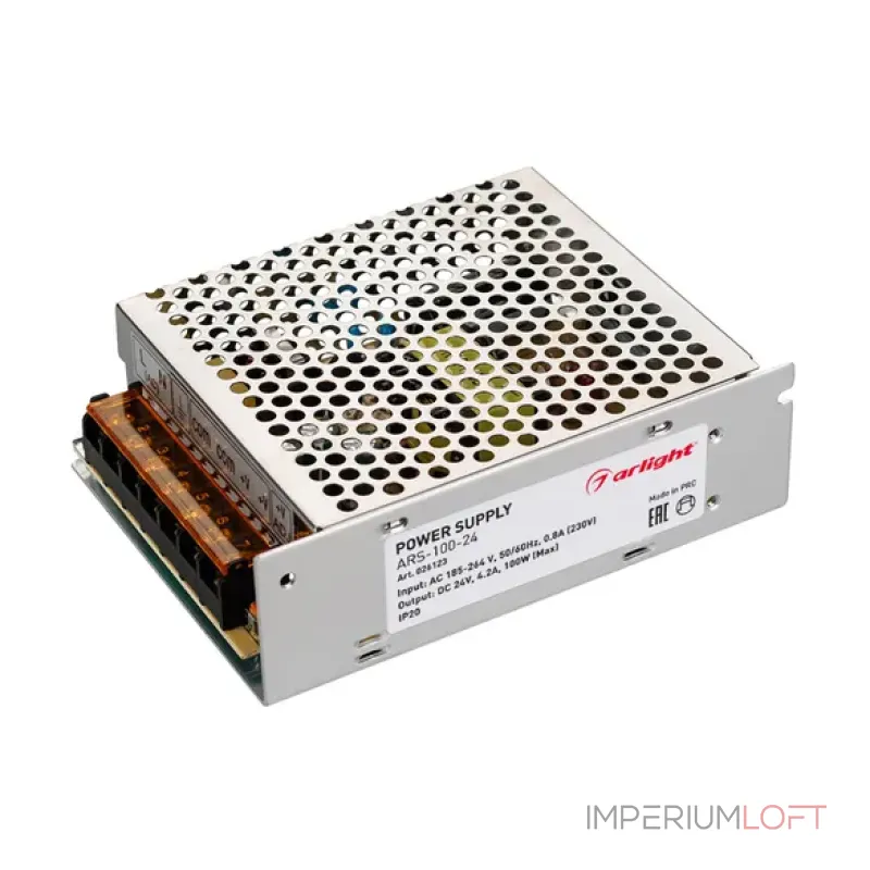 Блок питания ARS-100-24 (24V, 4.2A, 100W, IP20) Arlight 026123 Блок питания ARS-100-24 (24V, 4.2A, 100W, IP20) Arlight 026123