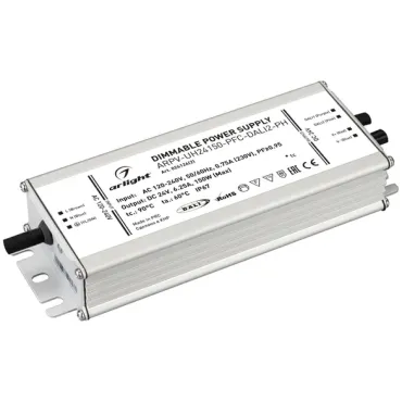 Блок питания ARPV-UH24150-PFC-DALI2-PH (24V, 6.3A, 150W, IP67) Arlight 026126(2) Блок питания ARPV-UH24150-PFC-DALI2-PH (24V, 6.3A, 150W, IP67) Arlight 026126(2)