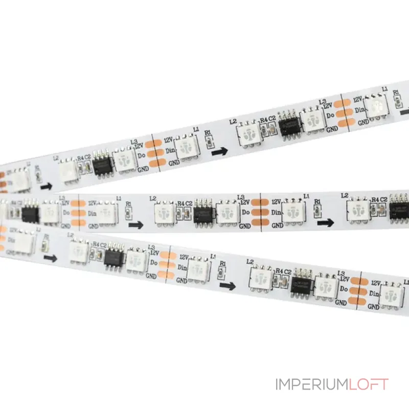 Светодиодная лента SPI-B60-10mm 12V RGB-PX3 (14.4W/m, IP20, 5060, 5m, IP20) Arlight 026367(2)