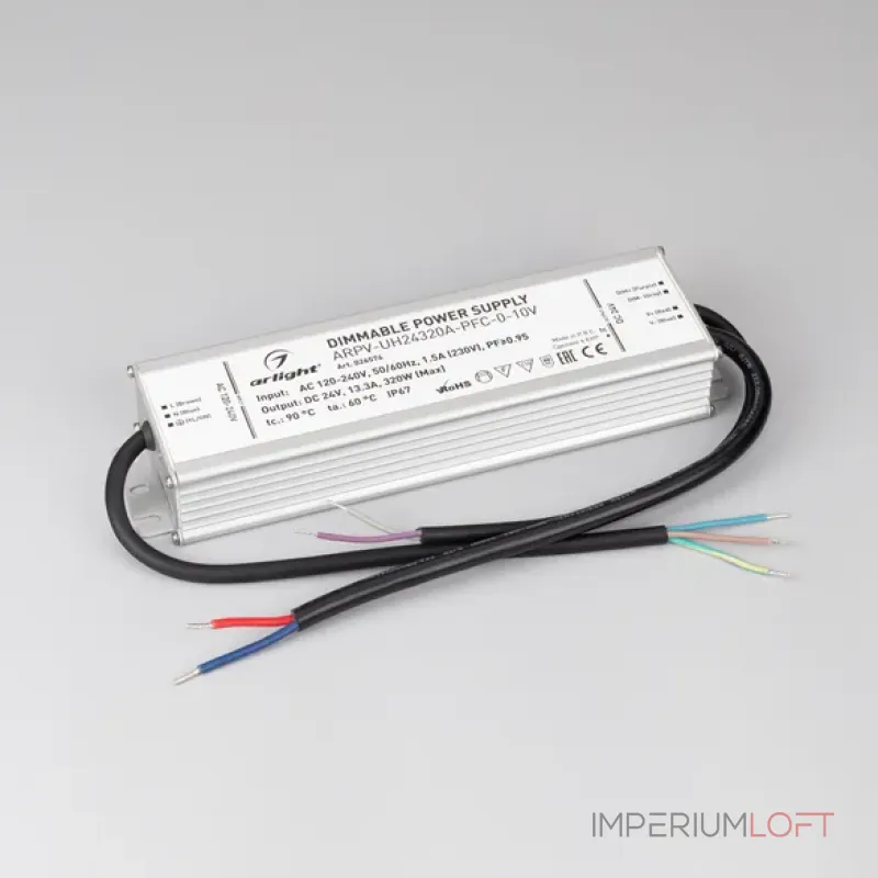 Блок питания ARPV-UH24320A-PFC-0-10V (24V, 13.3A, 320W, IP67) Arlight 026574