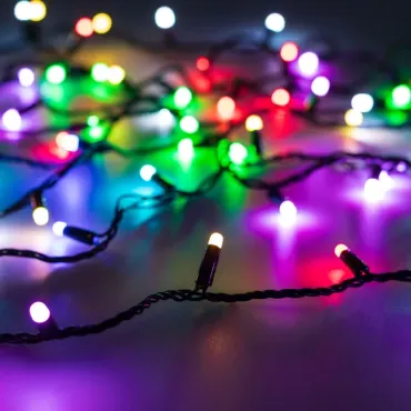 Светодиодная гирлянда ARD-STRING-CLASSIC-10000-BLACK-100LED-MILK-SYNC RGB (230V, 6.5W, Ardecoled, IP65) Arlight 028214