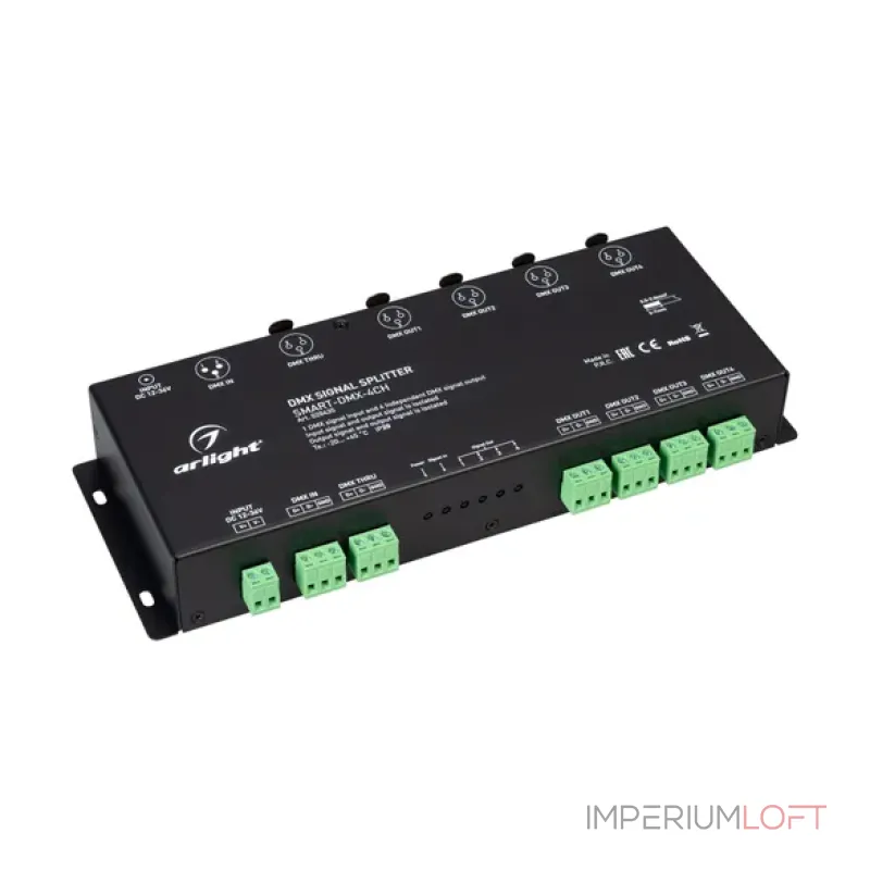 DMX-сплиттер SMART-DMX-4CH (12-36V, XLR3, IP20) Arlight 028435 DMX-сплиттер SMART-DMX-4CH (12-36V, XLR3, IP20) Arlight 028435