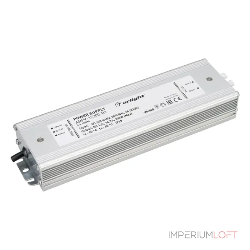 Блок питания ARPV-12200-B1 (12V, 16,7A, 200W, IP67) Arlight 028784 Блок питания ARPV-12200-B1 (12V, 16,7A, 200W, IP67) Arlight 028784