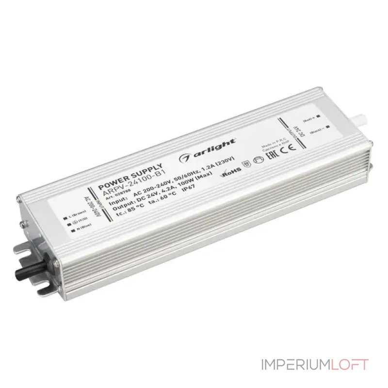 Блок питания ARPV-24100-B1 (24V, 4,2A, 100W, IP67) Arlight 028788 Блок питания ARPV-24100-B1 (24V, 4,2A, 100W, IP67) Arlight 028788