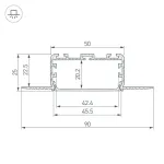 Профиль для светодиодной ленты KLUS-POWER-W50H25-F-HIDE-2000 Arlight 028918