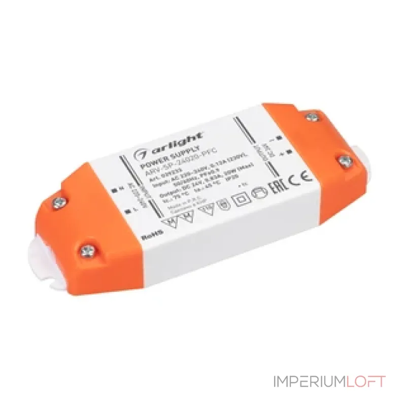 Блок питания ARV-SP-24020-FLAT-B (24V, 0.83A, 20W, IP20) Arlight 029375(1) Блок питания ARV-SP-24020-FLAT-B (24V, 0.83A, 20W, IP20) Arlight 029375(1)