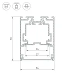 Профиль для светодиодной ленты S2-LINE-5470-2500 SEAMLESS ANOD Arlight 029440