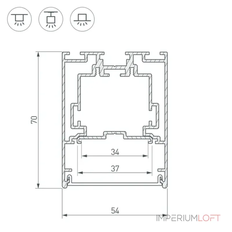 Профиль для светодиодной ленты S2-LINE-5470-2500 SEAMLESS ANOD Arlight 029440