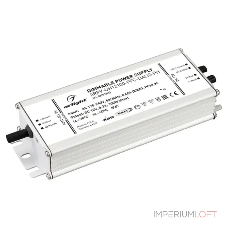 Блок питания ARPV-UH12100-PFC-DALI2-PH (12V, 8.3A, 100W, IP67) Arlight 029513(2) Блок питания ARPV-UH12100-PFC-DALI2-PH (12V, 8.3A, 100W, IP67) Arlight 029513(2)