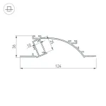Профиль для светодиодной ленты с экраном ALM-ARC-SINGLE-2000 ANOD+FROST Arlight 029850