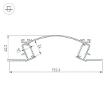 Профиль для светодиодной ленты с экраном ALM-ARC-DOUBLE-2000 ANOD+FROST Arlight 029852