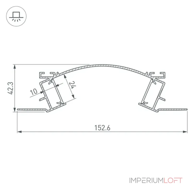 Профиль для светодиодной ленты с экраном ALM-ARC-DOUBLE-2000 ANOD+FROST Arlight 029852 Профиль для светодиодной ленты с экраном ALM-ARC-DOUBLE-2000 ANOD+FROST Arlight 029852