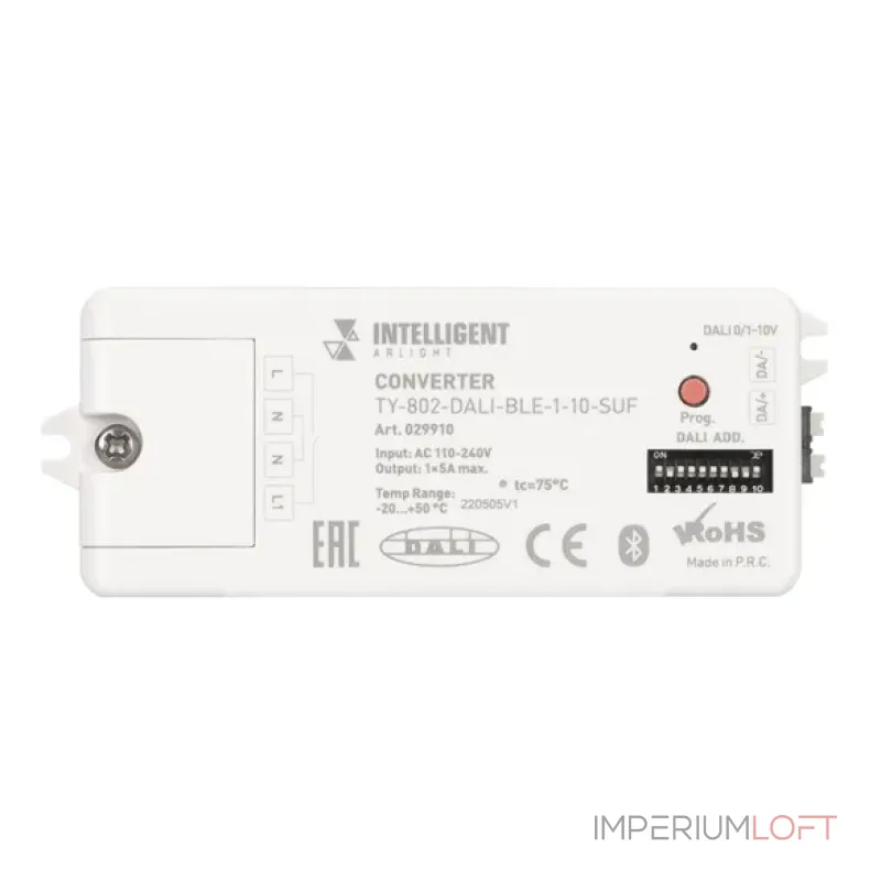 Конвертер TY-802-DALI-BLE-1-10-SUF (230V, 10A, DALI, 0-10V) Arlight 29910 Конвертер TY-802-DALI-BLE-1-10-SUF (230V, 10A, DALI, 0-10V) Arlight 29910