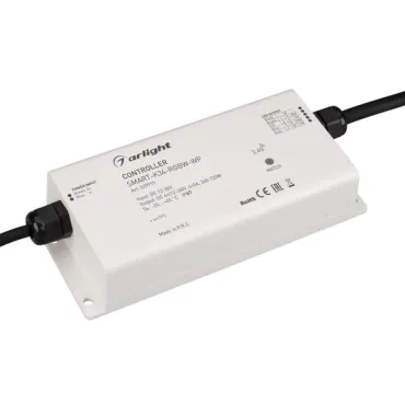 Контроллер SMART-K34-RGBW-WP (12-36V, 4x5A, 2.4G, IP67) Arlight 029919 Контроллер SMART-K34-RGBW-WP (12-36V, 4x5A, 2.4G, IP67) Arlight 029919