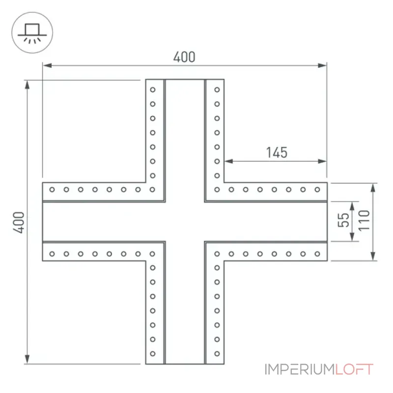 Крестовина SL-LINIA55-FANTOM Arlight 030134 Крестовина SL-LINIA55-FANTOM Arlight 030134