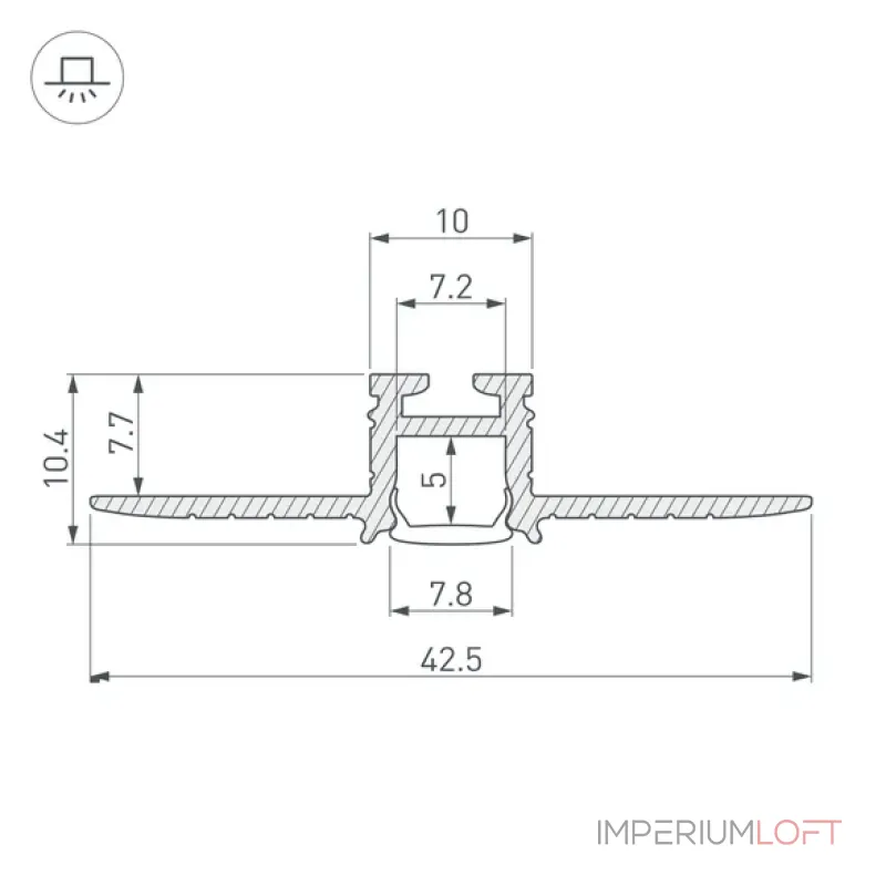 Профиль для светодиодной ленты PIK-F-HIDE-2000 Arlight 030563