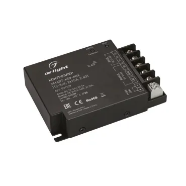 Контроллер SMART-K59-MIX (12-36V, 2x15A, 2.4G, IP20) Arlight 031109 Контроллер SMART-K59-MIX (12-36V, 2x15A, 2.4G, IP20) Arlight 031109