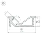 Профиль для светодиодной ленты SL-BEVEL-2000 ANOD Arlight 031120(1)