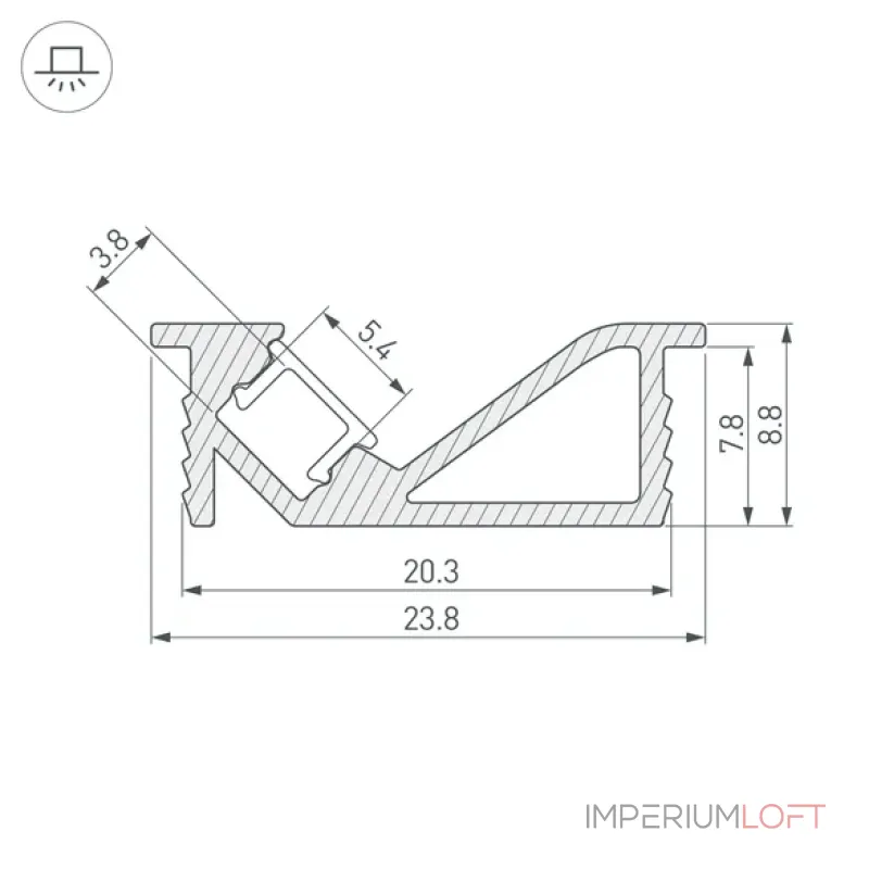 Профиль для светодиодной ленты SL-BEVEL-2000 ANOD Arlight 031120(1)