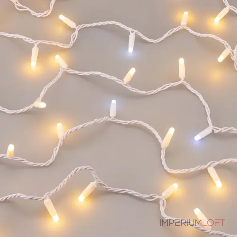 Светодиодная гирлянда ARD-STRING-CLASSIC-10000-WHITE-100LED-MILK-FLASH Warm (230V, 7W, Ardecoled, IP65) Arlight 031205