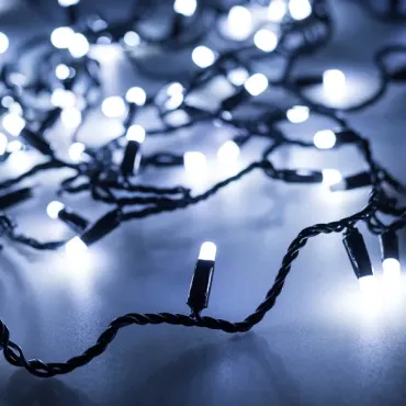 Светодиодная гирлянда ARD-STRING-CLASSIC-10000-BLACK-100LED-MILK-FLASH White (230V, 7W, Ardecoled, IP65) Arlight 031207
