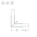 Угол для профилей PLS-LOCK-H25 с экраном PLS-LOCK-H25-L90 BLACK Arlight PLS-LOCK 31268