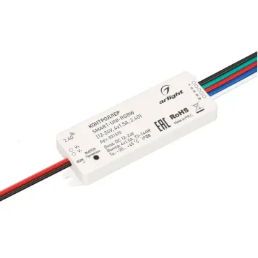 Контроллер SMART-UNI-RGBW (12-24V, 4x1.5A, 2.4G, IP20) Arlight 031610 Контроллер SMART-UNI-RGBW (12-24V, 4x1.5A, 2.4G, IP20) Arlight 031610