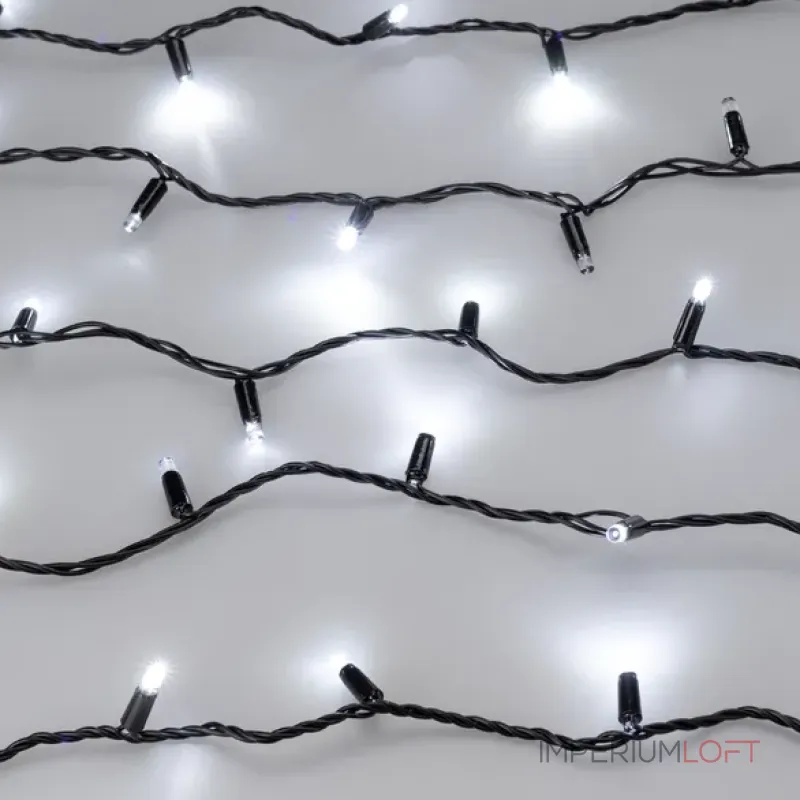 Светодиодная гирлянда ARD-STRING-CLASSIC-1000-BLACK-100LED-PULSE White (230V, 7W, Ardecoled, IP65) Arlight 031651