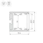 Профиль для светодиодной ленты SL-ARC-3535-D320-W90 BLACK (260мм, дуга 1 из 4) Arlight 032678